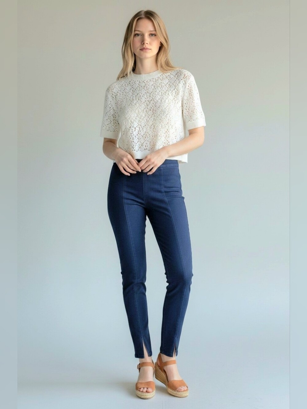 Pilcro Anthropologie High Rise Cigarette Split Hem Skinny Jean Women 27 Dark